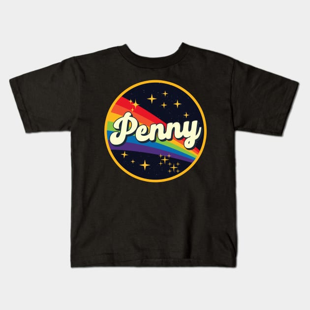 Penny // Rainbow In Space Vintage Style Kids T-Shirt by LMW Art
